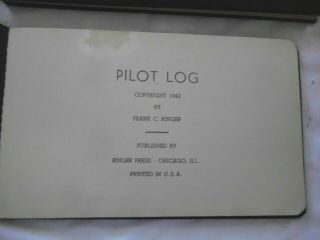 2 Vintage World War II Pilot ' s Flight Log Books with Entries 1943 1944 3