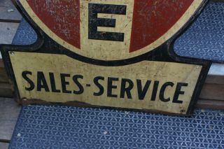 VINTAGE RARE WITTE Sales Service GAS ENGINE HIT & MISS Embossed Metal Tin Sign 5