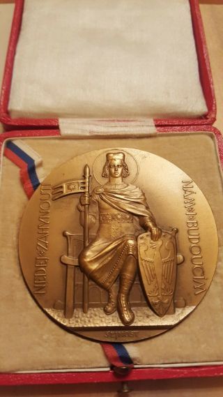Czechoslovakia Czech Republic Slovakia King Very Rare 1929 Bronze Medal