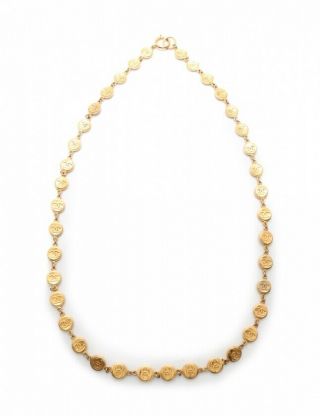 Authentic Chanel Vintage Necklace Gold Coco Mark Cc Total L91cm Charm D1.  4cm