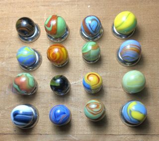 Marbles: Vintage Group CAC Christensen Agate Marbles LOOK 3