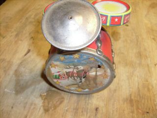 Vintage Santa Tin Drum Set Toy -