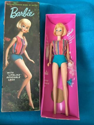 Vintage 1964 American Girl Pale Blonde Barbie Doll Box 1070