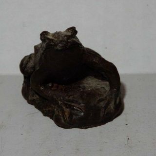 Vintage Cold Cast Bronze Frog Toad Miniature Animal Figure Jean Spouse