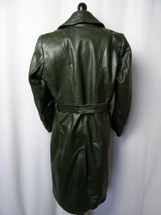 Women ' s German WW2 Vintage 1940 ' S Horsehide Leather Trench Coat UK14 5