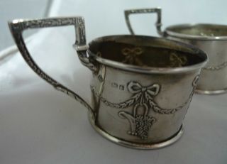 Edwardian Silver Tea Glass Holders William Hutton Birmingham 1908 170g A691217 3