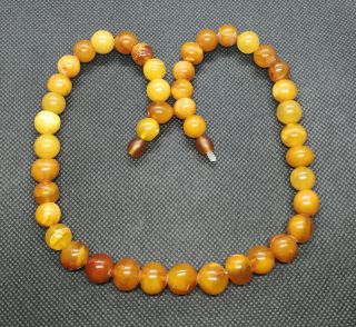Vintage Natural Baltic Butterscotch Yellow Amber Necklace Beads 27 Gr