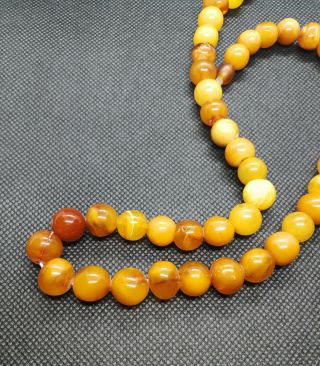 VINTAGE NATURAL BALTIC BUTTERSCOTCH YELLOW AMBER NECKLACE BEADS 27 gr 3