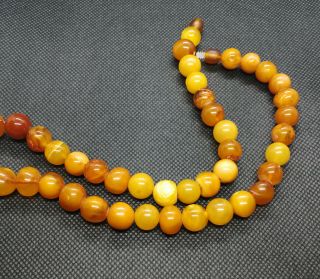 VINTAGE NATURAL BALTIC BUTTERSCOTCH YELLOW AMBER NECKLACE BEADS 27 gr 4