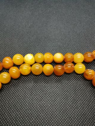 VINTAGE NATURAL BALTIC BUTTERSCOTCH YELLOW AMBER NECKLACE BEADS 27 gr 6