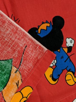 VTG RARE 60s 70 Disney Curtain Cotton Fabric Craft Dumbo Mickey Mouse Pluto 5