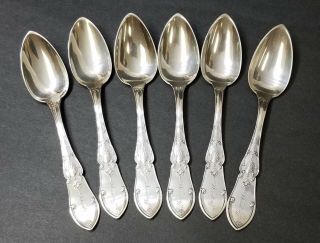 Set Of 6 Antique Coin Silver Teaspoons - H.  G.  Stone And Hallmarked Eagle With W.