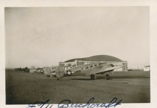Wwii 1944 Usaaf Atc 7th Fs Bismark Nd Airplane Photo Beech At - 11 Kansan Trainer