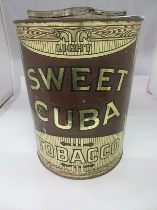 Vintage Sweet Cuba Tobacco Tin Store Bin Counter Advertising Display 710 - Z