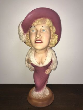 Vintage 1982 Mae West Esco Chalkware Statue Figure 17 " Tall