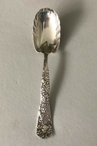 Vintage Tiffany & Co Sterling Silver Serving Spoon Grape Vine Pattern - M - 1872