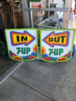7 - Up In And Out Signs,  Stout Sign Co.  1970,  Very Rare Make Offer