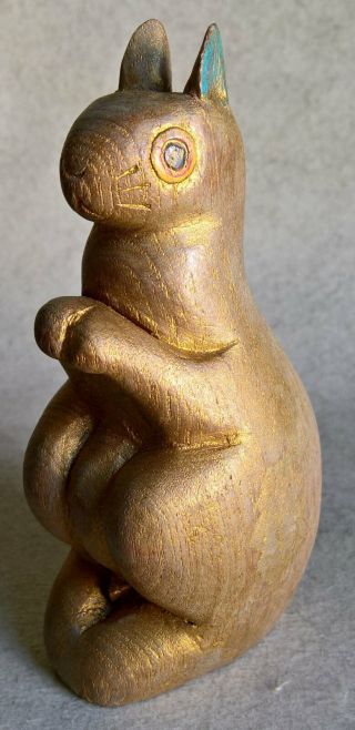 Vintage Hand Carved Wood Figure – Stylized Squirrel