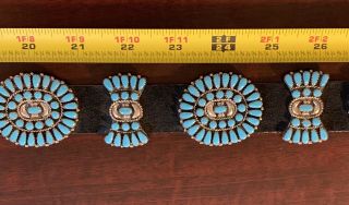 Vintage BEGAY Turquoise and Sterling Silver Concho Belt 221 grams 10