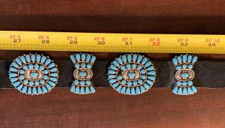 Vintage BEGAY Turquoise and Sterling Silver Concho Belt 221 grams 11