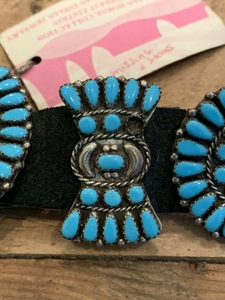 Vintage BEGAY Turquoise and Sterling Silver Concho Belt 221 grams 3