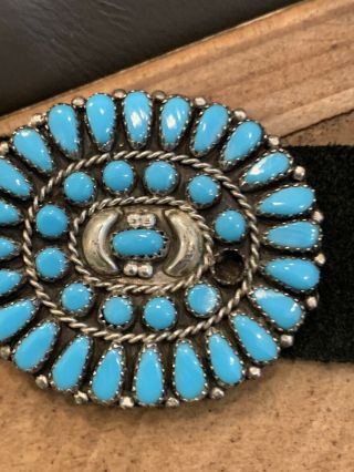 Vintage BEGAY Turquoise and Sterling Silver Concho Belt 221 grams 4