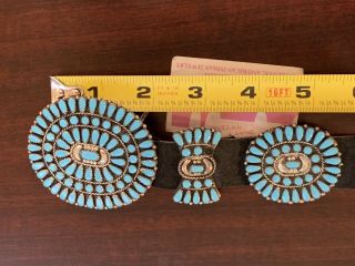 Vintage BEGAY Turquoise and Sterling Silver Concho Belt 221 grams 7