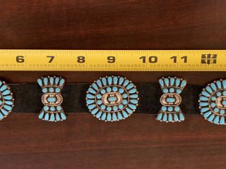 Vintage BEGAY Turquoise and Sterling Silver Concho Belt 221 grams 8