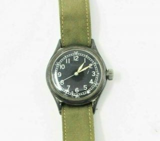 Vintage Bulova Military Ww2 Type A - 11 10akcsh Nickel Case Wrist Watch