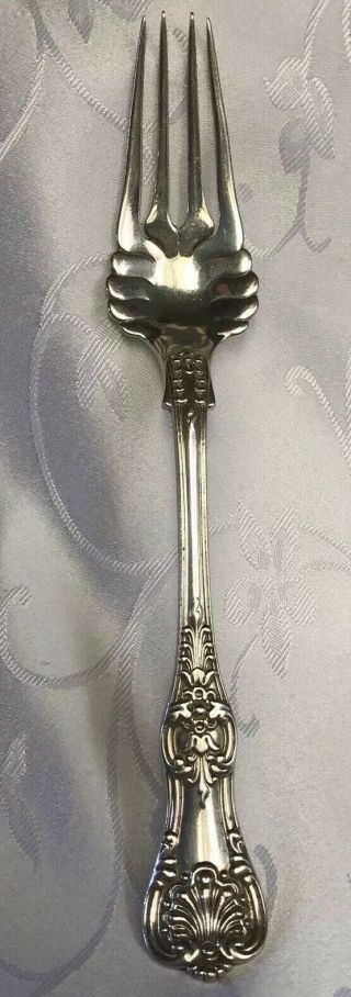 1 English King By Tiffany & Co Sterling 8 - 3/4” Cold Meat Serving Fork No Mono 3