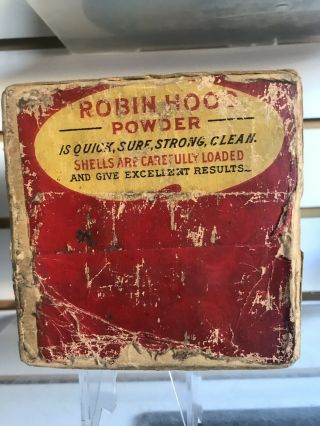 RARE ROBIN HOOD 12 GA PAPER 2 PIECE SHOTGUN SHELL BOX DECENT LABEL 3