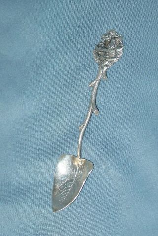 Sterling Silver Souvenir Spoon Honolulu Hawaii Figural Outrigger Canoe Leaf Bowl