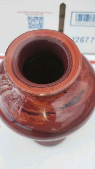 QING DYNASTY Chinese Peking Glass RED SWIRL Realgar Vase 2