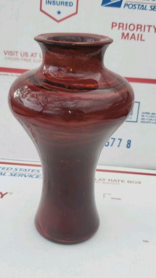QING DYNASTY Chinese Peking Glass RED SWIRL Realgar Vase 3