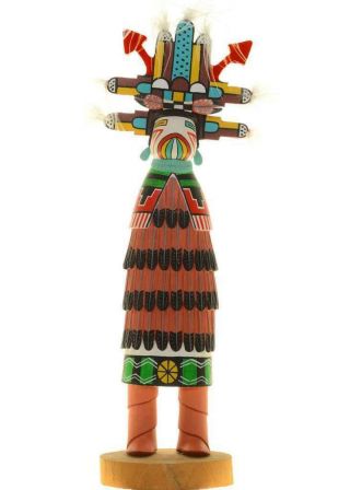 Hopi Carved Vintage 13,  " Shalako Kachina Doll By Hopi Patrick Tootsie 1970