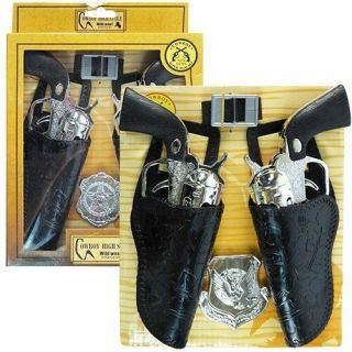 Cowboy Toy Gun Holster Set For Kids Pretend To Play Sheriff Badge And Belt