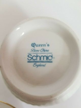Schmid England Queen ' s Bone China Tea Cup With Saucer Unicorn Print 4