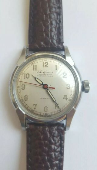 Vintage 1940s Mens Regines Sport Style Watch Serviced As Cal.  1198 1187