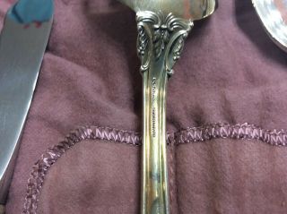 Antique Gorham King Edward Sterling Silver Serving Spoons with Butter Knife 4