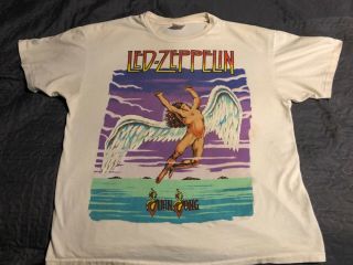 Led Zepplin Swan Song Vintage Concert Extra Large T - Shirt From 80/90s