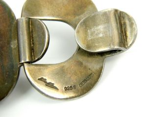 Vintage Hans Hansen Denmark 925S Sterling Silver Modernist Curved Link Bracelet 4