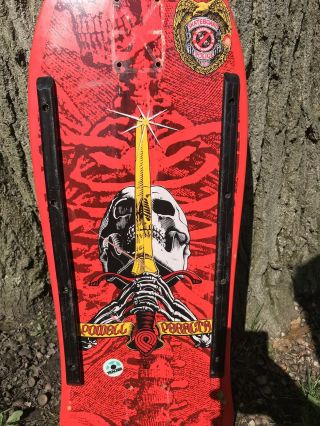 Vintage 80s Powell Peralta Skateboard Skull And Sword 2