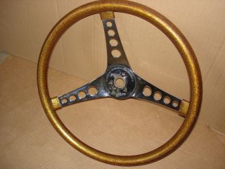 The 500 Superior Performance Gold Metal Flake 14.  5 " Vintage Steering Wheel Rod