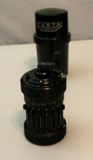 Vintage Curta Mechanical Calculator Type I With Case Serial 74718