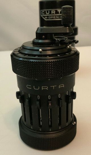 VINTAGE CURTA MECHANICAL CALCULATOR TYPE I WITH CASE Serial 74718 2