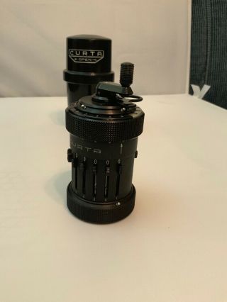 VINTAGE CURTA MECHANICAL CALCULATOR TYPE I WITH CASE Serial 74718 5
