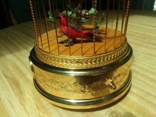 VTG REUGE SINGING BIRD IN CAGE AUTOMATON MUSIC BOX CLOCK NEAR AS FOUND 12