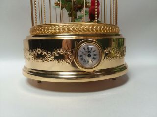 VTG REUGE SINGING BIRD IN CAGE AUTOMATON MUSIC BOX CLOCK NEAR AS FOUND 3