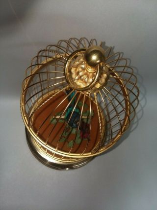 VTG REUGE SINGING BIRD IN CAGE AUTOMATON MUSIC BOX CLOCK NEAR AS FOUND 9