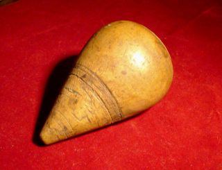 Antique String Wound Wooden Throwing Top Toy Metal Tip 2
